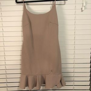 Beige formal mini dress